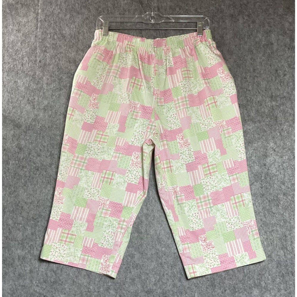 Vintage BonWorth Capri Pants Women PM Multicolor Patchwork Pockets 32x16 Cottage